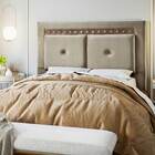 Cabeceira Estofada Casal Queen Size Toronto Veludo Marrom Cas