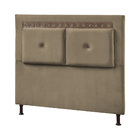 Cabeceira Estofada Casal Toronto Veludo Marrom Castor 140 Cm