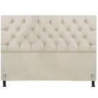 Cabeceira Estofada Com Botão Capitone Para Cama Box Solteiro