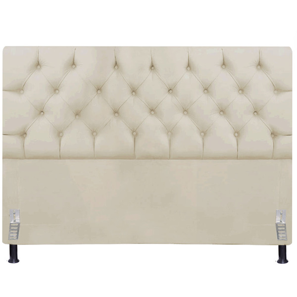 Cabeceira Estofada Com Botão Capitone Para Cama Box Solteiro