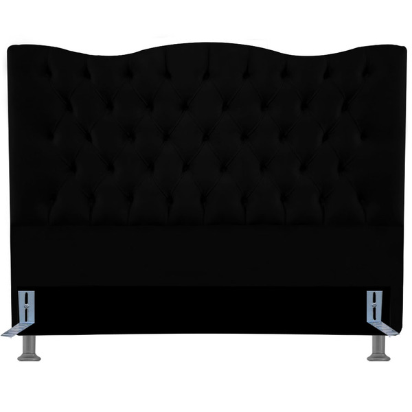 Cabeceira Estofada Com Botão Capitone Para Cama Box Solteiro