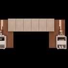 Cabeceira Estofada Completa Com Led Lara Freijó/off White/vel