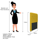 Cabeceira Estofada Cristal 100 Cm Solteiro Com Capitonê Suede