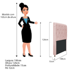 Cabeceira Estofada Cristal 100 Cm Solteiro Com Capitonê Suede