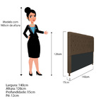 Cabeceira Estofada Cristal 140 Cm Casal Com Capitonê  Suede M