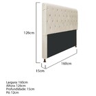 Cabeceira Estofada Cristal 160 Cm Queen Size Com Capitonê Cor