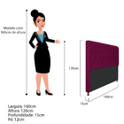 Cabeceira Estofada Cristal 160 Cm Queen Size Com Capitonê Sue