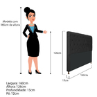Cabeceira Estofada Cristal 160 Cm Queen Size Com Capitonê Sue