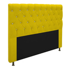 Cabeceira Estofada Cristal 160 Cm Queen Size Com Strass Suede