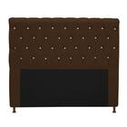 Cabeceira Estofada Cristal 195cm King Size Strass Marrom