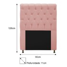 Cabeceira Estofada Cristal 90 Cm Solteiro Com Capitonê  Suede