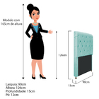 Cabeceira Estofada Cristal 90 Cm Solteiro Com Capitonê  Suede