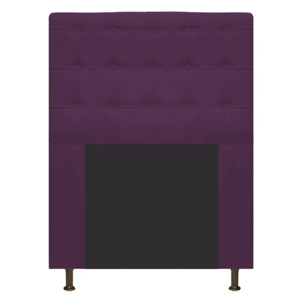 Cabeceira Estofada Dama 100 Cm Solteiro Com Botonê Suede Roxo