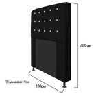 Cabeceira Estofada Dama 100 Cm Solteiro Com Strass Suede Pret