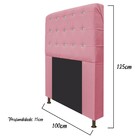 Cabeceira Estofada Dama 100 Cm Solteiro Com Strass Suede Rosa