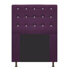 Cabeceira Estofada Dama 100 Cm Solteiro Com Strass Suede Roxo
