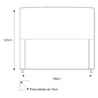 Cabeceira Estofada Dama 140 Cm Casal Com Botonê  Corano Cinza