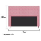 Cabeceira Estofada Dama 140 Cm Casal Com Botonê  Suede Rosa B