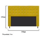 Cabeceira Estofada Dama 140 Cm Casal Com Strass  Suede Amarel