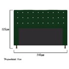 Cabeceira Estofada Dama 140 Cm Casal Com Strass  Suede Verde
