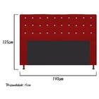 Cabeceira Estofada Dama 140 Cm Casal Com Strass  Suede Vermel