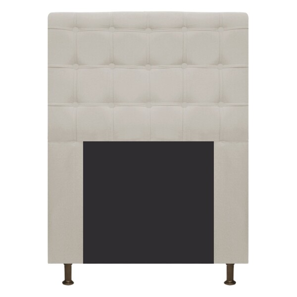 Cabeceira Estofada Dama 90 Cm Solteiro Com Botonê  Suede Bege