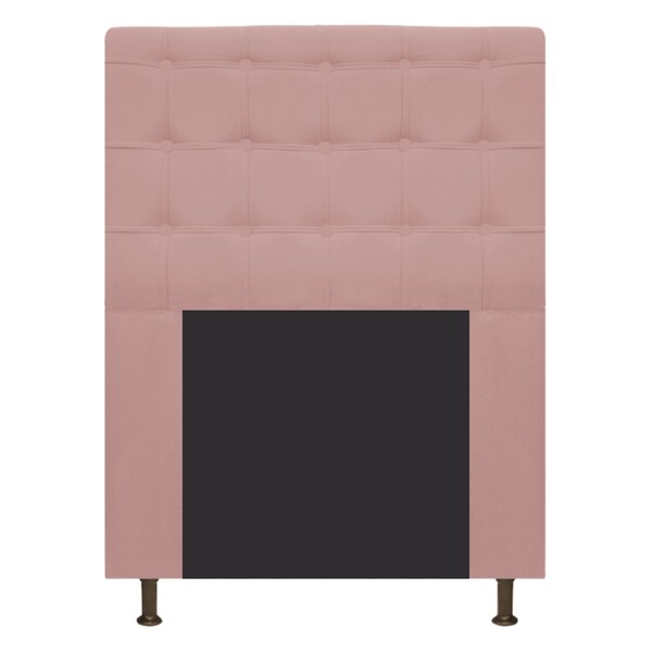 Cabeceira Estofada Dama 90 Cm Solteiro Com Botonê  Suede Rosê