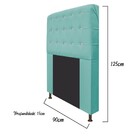Cabeceira Estofada Dama 90 Cm Solteiro Com Strass  Suede Azul