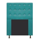 Cabeceira Estofada Dama 90 Cm Solteiro Com Strass  Suede Azul