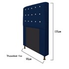 Cabeceira Estofada Dama 90 Cm Solteiro Com Strass  Suede Azul
