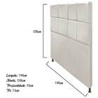 Cabeceira Estofada Damares 140 Cm Casal Com Botonê  Suede Beg