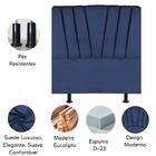 Cabeceira Estofada De Cama Casal Box 140 Cm Ariel Suede Azul