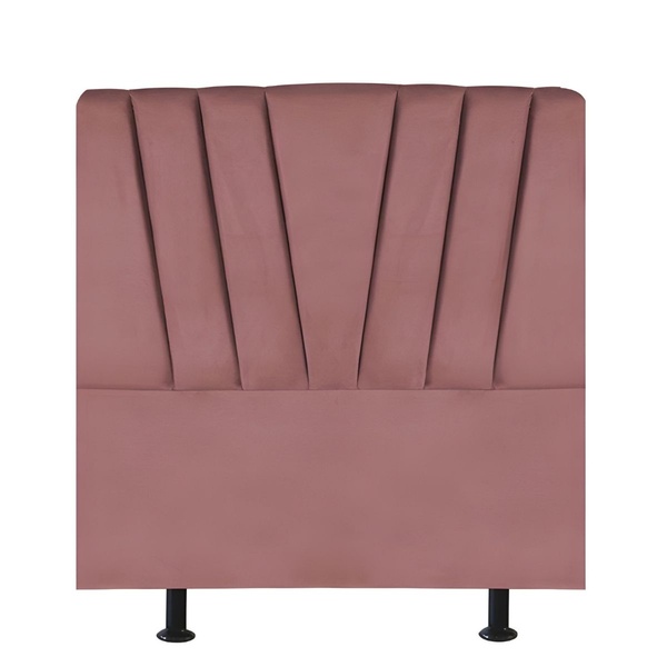 Cabeceira Estofada De Cama Casal Box 140 Cm Ariel Suede Rosé