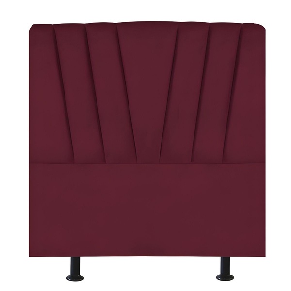 Cabeceira Estofada De Cama Casal Box 140 Cm Louise Suede Bordô