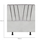Cabeceira Estofada De Cama Casal Box 140 Cm Louise Suede Cinz