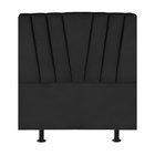 Cabeceira Estofada De Cama Casal Box 140 Cm Malu Linho Preto