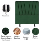 Cabeceira Estofada De Cama Casal Box 140 Cm Malu Suede Verde
