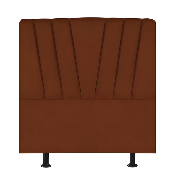 Cabeceira Estofada De Cama Casal Box 140 Cm Malu Veludo Terra