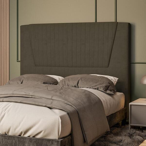 Cabeceira Estofada De Casal 140cm Veludo Multimóveis Cr35081