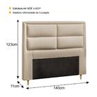 Cabeceira Estofada De Casal 140cm Veludo Multimóveis Cr35083