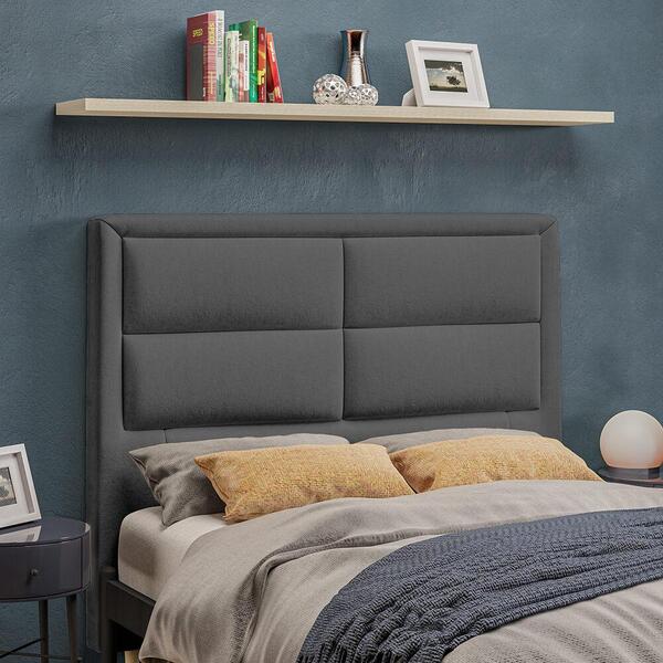 Cabeceira Estofada De Casal 140cm Veludo Multimóveis Cr35083