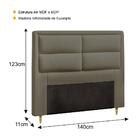 Cabeceira Estofada De Casal 140cm Veludo Multimóveis Cr35083
