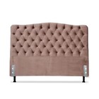 Cabeceira Estofada Dunas Para Cama De Casal Em Veludo Rosê