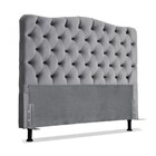 Cabeceira Estofada Dunas Para Cama King Tecido Veludo Cinza