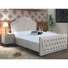 Cabeceira Estofada E Cama King Acoplada 1,93m Com Mesa De Cab