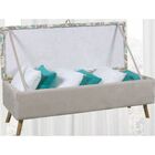 Cabeceira Estofada E Cama Solteiro Acoplada 0,90m Com Mesa De