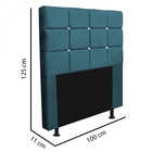 Cabeceira Estofada Espanha 100cm Solteiro Strass Suede Azul T