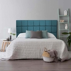 Cabeceira Estofada Espanha 140cm Casal Quarto Box Suede Azul