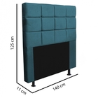 Cabeceira Estofada Espanha 140cm Casal Quarto Box Suede Azul