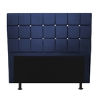 Cabeceira Estofada Espanha 140cm Casal Strass Suede Azul Mari